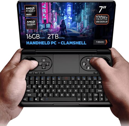 GPD Win Mini 2024 Handheld Gaming PC, AMD Ryzen 7 8840U, 8C/16T up to 5.1GHz, Radeon 780M GPU, 32GB LPDDR5 RAM, 1TB NVMe SSD, 7" 1080p 120Hz Touchscreen, Wi-Fi 6 in Kuwait