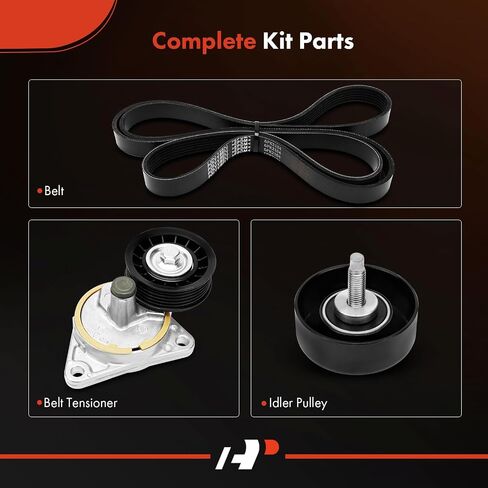 A-Premium Engine Serpentine Belt Drive Kit Compatible with Ford Escape 2002-2004, Focus 2003-2004 & Mazda Tribute 2002-2004 - DOHC 2.0L in Saudi Arabia