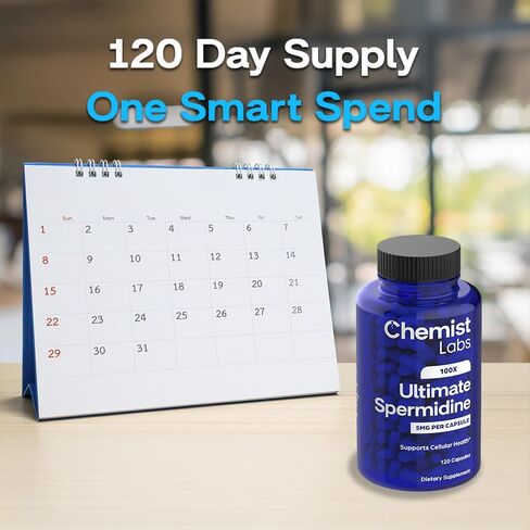 Ultimate Spermidine Supplements for Men and Women, 100x Formula, Longevity Supplements Support, 10 mg Per Capsule, 3rd Party Tested, Vegan, 120 Servings in Saudi Arabia