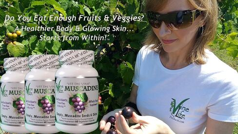 بذور العنب والجلد من VineLife Muscadine 650 مجم - 60 كبسولة نباتية - طعام فائق مضاد للأكسدة - 1300 مجم لكل وجبة - ريسفيراترول طبيعي in Saudi Arabia