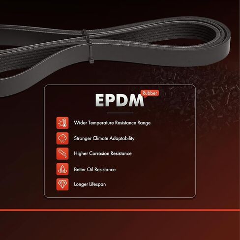 A-Premium Engine Serpentine Drive Belt Compatible with Suzuki Grand Vitara 2006 2007 2008, V6 2.7L, Location - Power Steering and Air Conditioning in Saudi Arabia