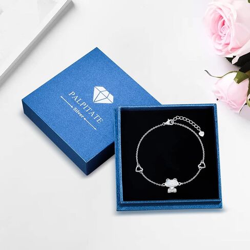 Palpitate Bunny Bracelets for Women Rabbit Bracelet 925 Sterling Silver Bunny Jewelry Cute Animals Easter Gifts for Women Her Adjustable Chain in Kuwait