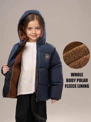 maoo garden Little Girls Boys Winter Jacket 4-7 Years Toddler Kids Puffer Fleece Lined Lightweight Water-Resistant Coat in Kuwait