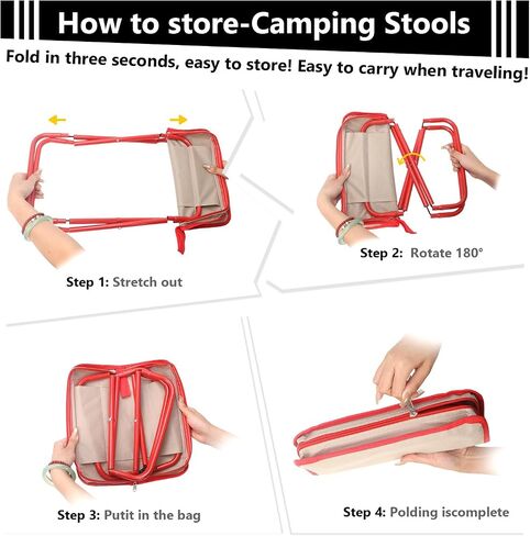 Camping Stool Portable Folding Stool with Carry Bag Weight Load 220lbs Portable Stool for Camping Fishing Hiking BBQ. in Saudi Arabia