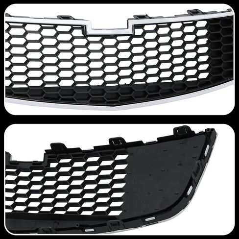 PENSUN Front Bumper Upper & Lower Grille Fit For Chevrolet Chevy Cruze 2011 2012 2013 2014 Grill Black With Chrome Set Of 2 Pcs in Kuwait