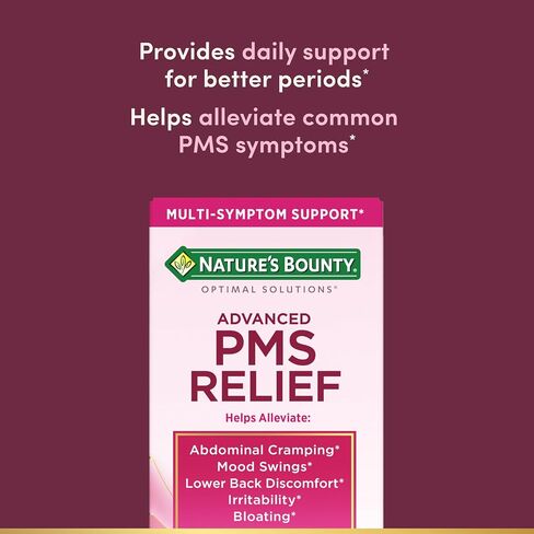 حلول Nature's Bounty Optimal Advanced PMS لدعم الدورة الشهرية ؛ الفترة الإغاثة ملحق دعم PMS للنساء - ChasteBerry ؛ خالية من الهرمونات 60 كبسولات in Kuwait