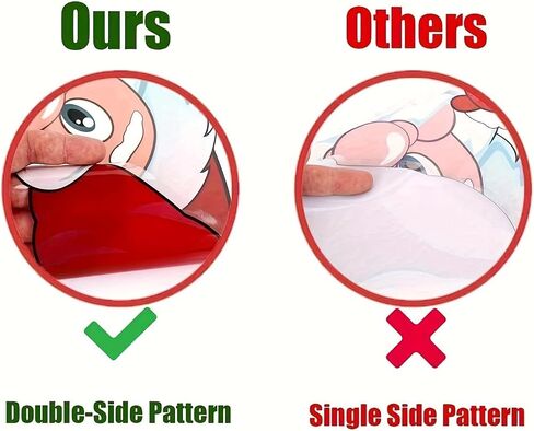 Santa and Reindeer Window Cling Stickers Set - Static Cling Christmas Decals for Car Home Restaurant Window Decor, Holiday Decoration for Glass Surfaces in Saudi Arabia