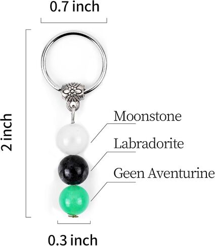 Crystals Keychain, New Years and Going Away Gifts for Coworkers Women, Natural Healing Keychain for New Beginnings in Saudi Arabia