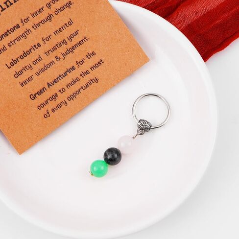 Crystals Keychain, New Years and Going Away Gifts for Coworkers Women, Natural Healing Keychain for New Beginnings in Saudi Arabia