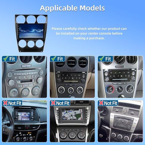 [2+64G] ستيريو سيارة Android 13 لسيارة Mazda 6 2002-2008 - Apple Carplay & Android Auto - شاشة لمس عالية الدقة 9 بوصة EQ Audio - WiFi، ملاحة GPS، وصلة مرآة، SWC + كاميرا احتياطية AHD + Canbus in Kuwait