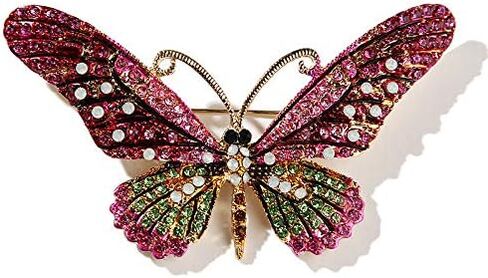 Colorful Rhinestone Butterfly Brooch Pin, Enamel Insect Suit Pin Crystal Angel Lapel Pin Jewelry for Women Girls in Saudi Arabia