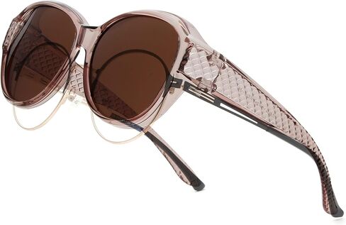 BLUE CUT Fit Over Polarized Sunglasses For Women Stylish Solar Shield Clip-On Over Prescription Glasses in Kuwait