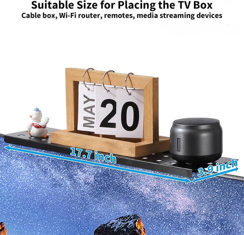 TV/PC Top Shelf Mount, Adjustable Monitor Top Shelf Wide Platform Screen Storage Bracket, TV Mounted Shelf for Routers, Cable Boxes, Games Consoles, DVD Player and Remote - 11.8 x 4.7 Inch in Saudi Arabia