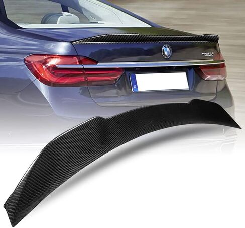 HYPERSPEED Real Carbon Fiber Trunk Spoiler Wing Lip kit Rear Lip kit V-Style Fit for BMW 7-Series G11 G12 2016 2017 2018 2019 2020 2021 2022, Car Mods Exterior Accessories Replacement Parts Assembly in Saudi Arabia