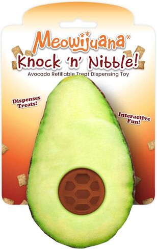 Meowijuana Knock N' Nibble Winter Buddy & Seafood Treat Bundle | Crunchie Munchie Catnip Treats | Refillable Treat Dispensing Toy | Interactive Puzzle Toy for Felines in Kuwait