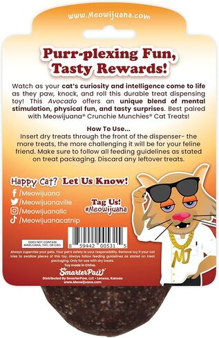 Meowijuana Knock N' Nibble Winter Buddy & Seafood Treat Bundle | Crunchie Munchie Catnip Treats | Refillable Treat Dispensing Toy | Interactive Puzzle Toy for Felines in Kuwait