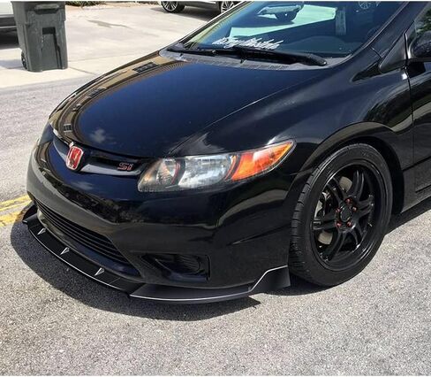 EPARTS 3 Pieces Style Front Bumper Lip Spoiler Splitter Chin Side Body Kit Trim Protection Compatible with 2006-2008 Honda Civic 2DR/Coupe (Painted Carbon Fiber Style) in Saudi Arabia