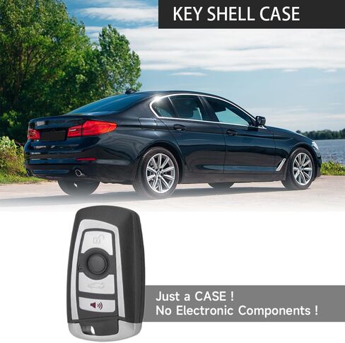 Key Fob Cover Shell Case Replacement 4 Buttons Key Fob Remote Control Shell Case - Compatible for BMW 1 2 3 4 5 6 7 Series E90 E92 E93 X5 F10 F20 F30 F40 in Saudi Arabia