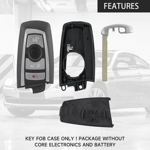 Key Fob Cover Shell Case Replacement 4 Buttons Key Fob Remote Control Shell Case - Compatible for BMW 1 2 3 4 5 6 7 Series E90 E92 E93 X5 F10 F20 F30 F40 in Saudi Arabia