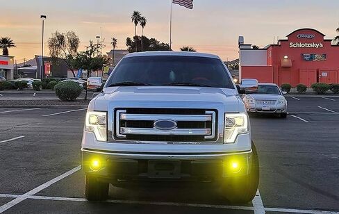 iJDMTOY عدسة صفراء LED مجموعة مصابيح الضباب الخفيفة المتوافقة مع 2006-2014 Ford F150، تتضمن (2) مكعبات LED عالية الطاقة 2x3 CRE LED، وأقواس تثبيت موقع Foglight وأسلاك/محول in Saudi Arabia