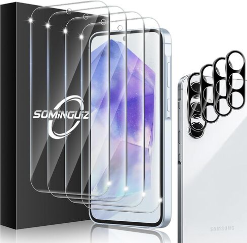 4+4 عبوات لهاتف Samsung Galaxy A15 5G واقي شاشة وواقي كاميرا لعدسة الهاتف، واقي هاتف خلوي من الزجاج المقوى 9H، جراب كاميرا هاتف مضاد لبصمات الأصابع in Kuwait