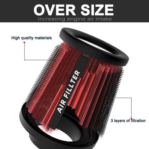 muge racing Universal 3 Inch 76mm Air Intake Filter Replacement Cone Air Filters Quality Dry Air Filter in Saudi Arabia