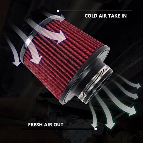 muge racing Universal 3 Inch 76mm Air Intake Filter Replacement Cone Air Filters Quality Dry Air Filter in Saudi Arabia