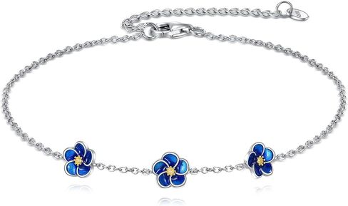 URONE Poppy Bracelet 925 Sterling Silver Red Poppy Flower Bracelet Jewelry Gift for Women in Saudi Arabia