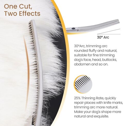 Dog Grooming Scissors,Curved Chunkers Dog Grooming with Safety Round Tips, Sharp and Comfortable 4 in 1 Dog Scissors for Grooming in Kuwait