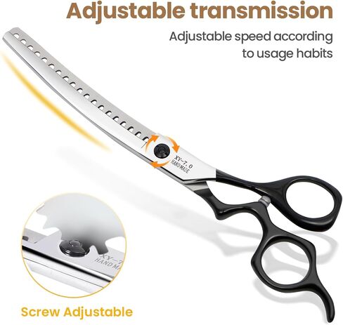 Dog Grooming Scissors,Curved Chunkers Dog Grooming with Safety Round Tips, Sharp and Comfortable 4 in 1 Dog Scissors for Grooming in Kuwait