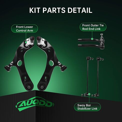 AUQDD 6Pc Front End Suspension Kit Fit For 12-18 To-yota Prius V, 17-18 Corolla iM /08-15 Sc-ion xB, 2 Lower Control Arm w/Ball Joint 2 Sway Bar Link 2 Outer Tie Rod End (# K641289 ES800341 K750043) in Saudi Arabia
