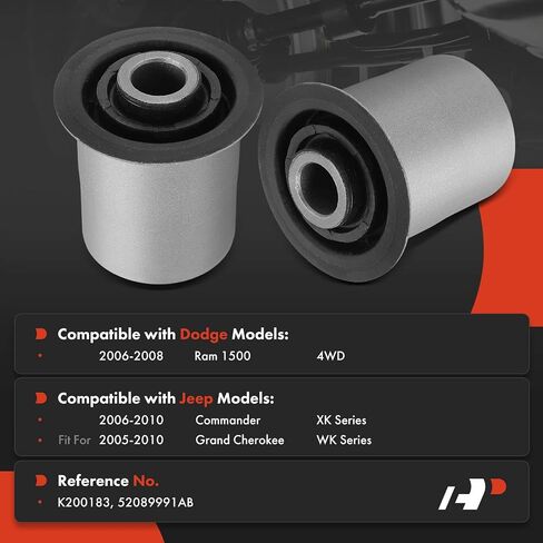 A-Premium 2 × طقم جلبة ذراع التحكم السفلي الأمامي، متوافق مع Jeep WK Series Grand Cherokee 2005-2010، XK Series Commander 2006-2010 ودودج رام 1500 2006-2008 in Saudi Arabia