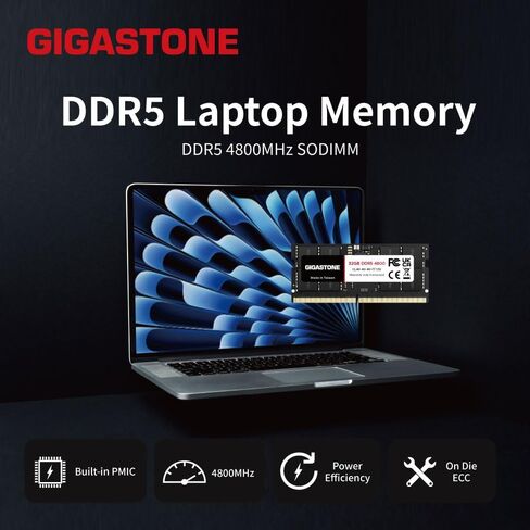 【ذاكرة الوصول العشوائي DDR5】 مجموعة GIGASTONE 64 جيجابايت (2 × 32 جيجابايت) DDR5 4800 ميجا هرتز PC5-38400 CL 40-40-40-77 1.1 فولت SODIMM 262 Pin غير مخزنة وغير ECC ترقية ذاكرة الكمبيوتر المحمول عالية الأداء in Kuwait