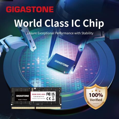 【ذاكرة الوصول العشوائي DDR5】 مجموعة GIGASTONE 64 جيجابايت (2 × 32 جيجابايت) DDR5 4800 ميجا هرتز PC5-38400 CL 40-40-40-77 1.1 فولت SODIMM 262 Pin غير مخزنة وغير ECC ترقية ذاكرة الكمبيوتر المحمول عالية الأداء in Kuwait