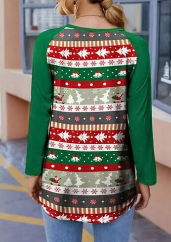 Womens Christmas Sparkle Shirt Funny Xmas Holiday Raglan Sequined Splicing Sleeve Graphic Tee Family Matching Winter Tops in Saudi Arabia