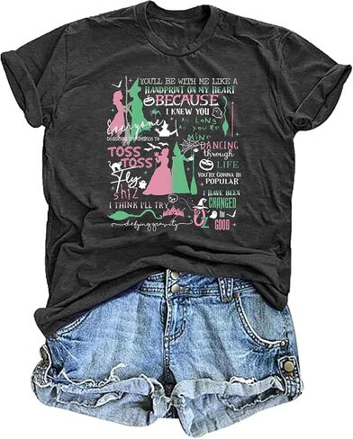 Women Musical Shirt Witch Changed for Good Goes Good with Green T Shirt in Saudi Arabia