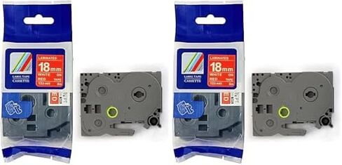 شريط ملصقات مصفح قياسي أبيض على أحمر متوافق مع Brother P-Touch TZe-445 TZ445 TZe445 (18 مم × 8 متر) in Saudi Arabia