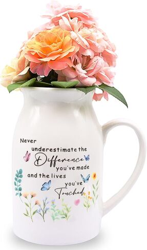 Thank You Gifts for Women, Leaving Gift for Colleagues, Coworkers Friends, Retirement Gift for Woman Teachers 5" Flower Vase for Flower in Saudi Arabia