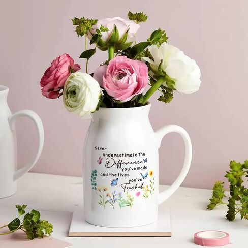 Thank You Gifts for Women, Leaving Gift for Colleagues, Coworkers Friends, Retirement Gift for Woman Teachers 5" Flower Vase for Flower in Saudi Arabia