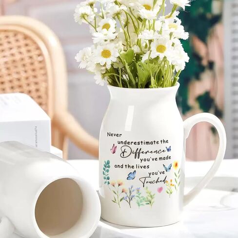 Thank You Gifts for Women, Leaving Gift for Colleagues, Coworkers Friends, Retirement Gift for Woman Teachers 5" Flower Vase for Flower in Saudi Arabia