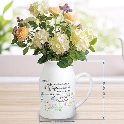 Thank You Gifts for Women, Leaving Gift for Colleagues, Coworkers Friends, Retirement Gift for Woman Teachers 5" Flower Vase for Flower in Saudi Arabia