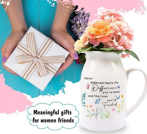 Thank You Gifts for Women, Leaving Gift for Colleagues, Coworkers Friends, Retirement Gift for Woman Teachers 5" Flower Vase for Flower in Saudi Arabia