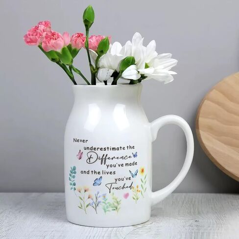 Thank You Gifts for Women, Leaving Gift for Colleagues, Coworkers Friends, Retirement Gift for Woman Teachers 5" Flower Vase for Flower in Saudi Arabia