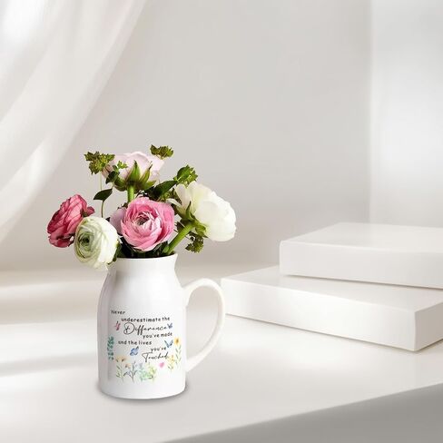 Thank You Gifts for Women, Leaving Gift for Colleagues, Coworkers Friends, Retirement Gift for Woman Teachers 5" Flower Vase for Flower in Saudi Arabia