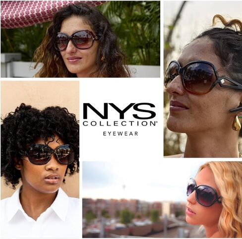 مجموعة NYS Collection نظارات شمسية كلاسيكية كبيرة الحجم 'Jackie O' - ظلال كلاسيكية أنيقة مميزة للنساء، حماية 100% من الأشعة فوق البنفسجية in Saudi Arabia