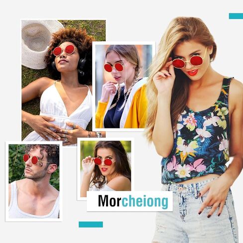 نظارات شمسية مستقطبة من Morcheiong Hippie نظارات دائرية كلاسيكية للنساء والرجال نظارات شمسية دائرية عتيقة UV400 in Saudi Arabia