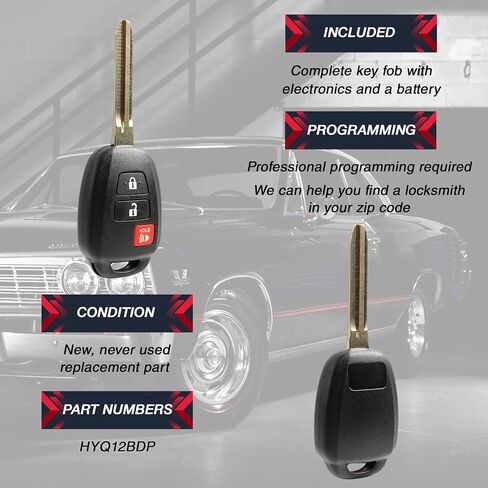 2X USARemote Key Fob Replacement Keyless Entry Remote for 2013 2014 2015 2016 2017 2018 2019 2020 2021 2022 2023 Scion XB Toyota Highlander RAV4 Corolla 3-Button Remote Head Key (HYQ12BDP, H Chip) in Saudi Arabia