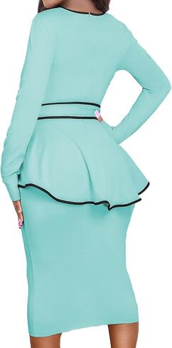 فساتين MOJICK للنساء فستان ضيق ضيق بيبلوم عتيق لحفلات الكوكتيل للنساء 2024 in Kuwait