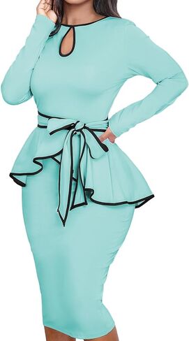 فساتين MOJICK للنساء فستان ضيق ضيق بيبلوم عتيق لحفلات الكوكتيل للنساء 2024 in Kuwait