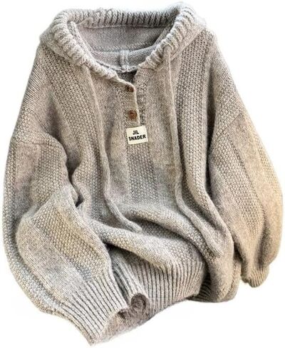 سترة بغطاء للرأس من Cottagecore للنساء، سترات Coquette الخريفية الناعمة الفضفاضة للجد، ملابس الشارع in Kuwait